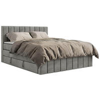 BOXSPRINGBETT ALVER KING DUO 140/200 - Hellgrau Velvet - H3 - Hellgrau, Textil (140/200cm) - MKS