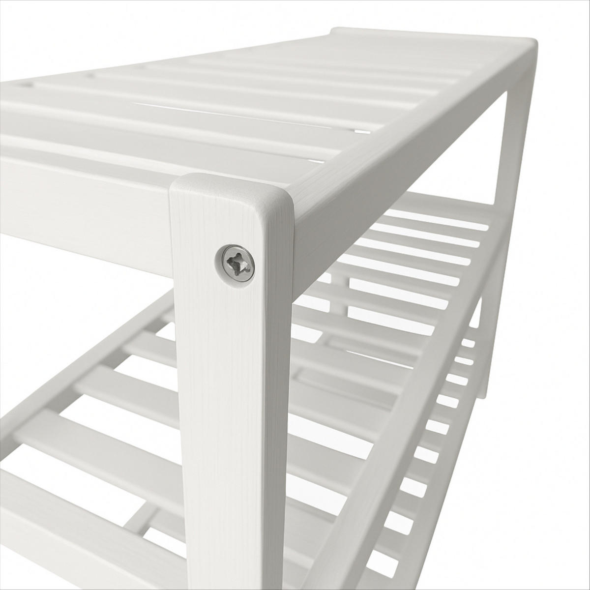 SCHUHREGAL Bambus Weiß 3 Ebenen 70/26/55 cm - Weiß, Holz (70/55/26cm) - Begryf