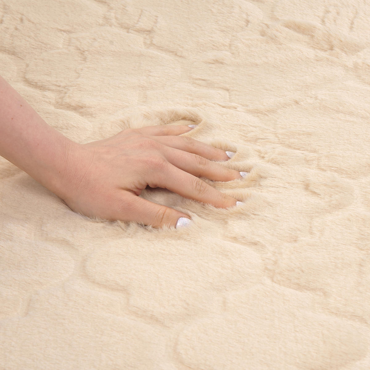 SHAGGY-KUNSTFELLTEPPICH Gharo 230/160 cm - Beige, Kunststoff (160/230cm) - Beliani