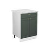 KÜCHENUNTERSCHRANK Fame-Line Grün-Gold Landhaus 60 cm mit Schublade AP Marmor - Weiß/Grün, Holzwerkstoff (60/82/60cm) - Vicco