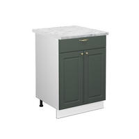 KÜCHENUNTERSCHRANK Fame-Line Grün-Gold Landhaus 60 cm mit Schublade AP Marmor - Weiß/Grün, Holzwerkstoff (60/82/60cm) - Vicco