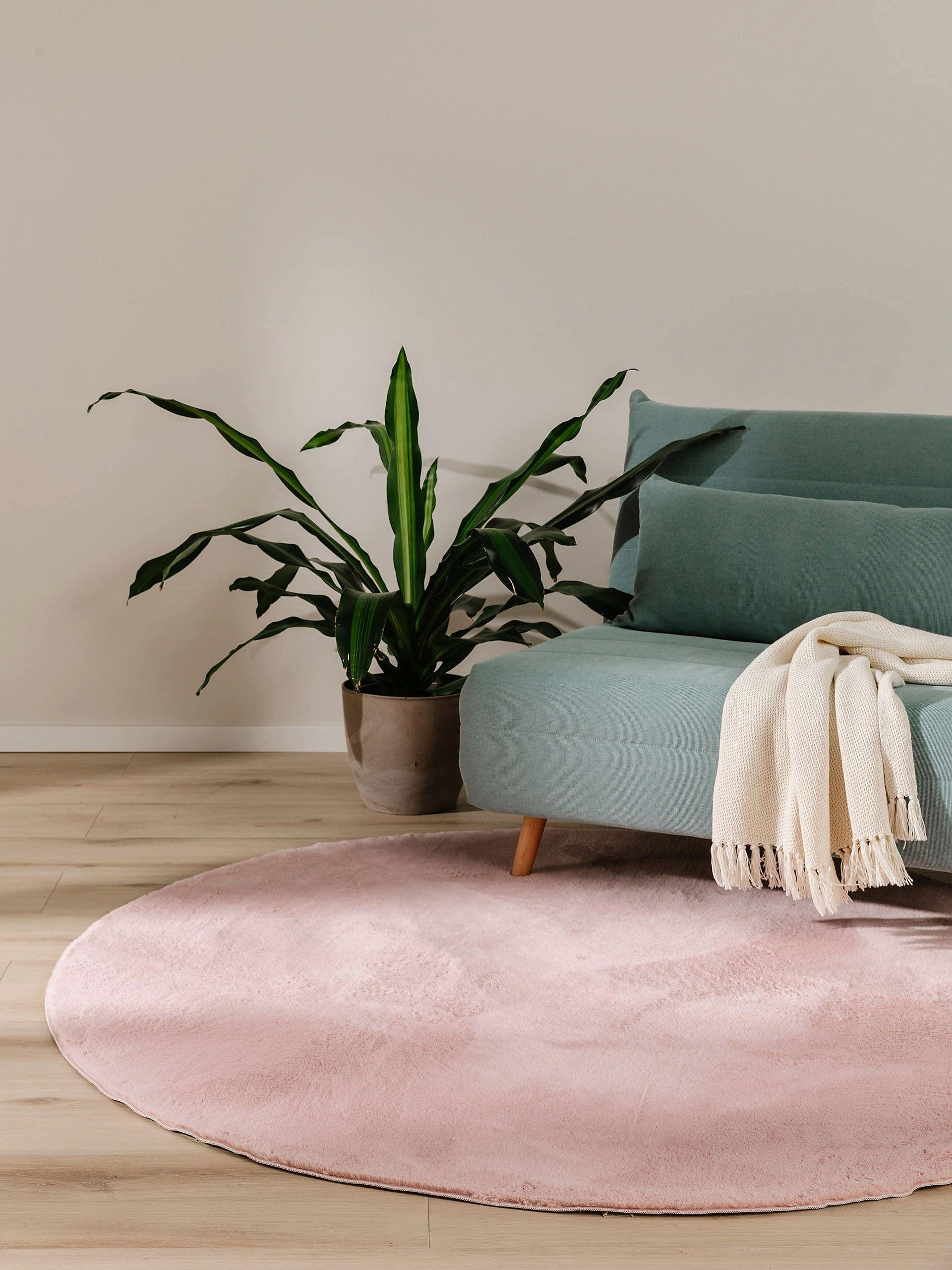 KUNSTFELLTEPPICH Furry Rosa ø 80 cm rund - Rosa, Kunststoff (80/80cm) - benuta