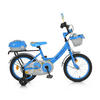 KINDERFAHRRAD 16 Zoll 1602 blau Stützräder, höhenverstellbar, Klingel, Körbe - Blau, Metall (79cm)