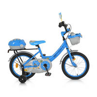 KINDERFAHRRAD 16 Zoll 1602 blau Stützräder, höhenverstellbar, Klingel, Körbe - Blau, Metall (79cm)