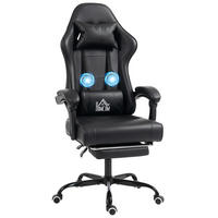 GAMINGSTUHL DE-11867 mit USB-Massage & 155° Neigung Schwarz - Schwarz, Metall (63/134/66cm) - ComfortXL