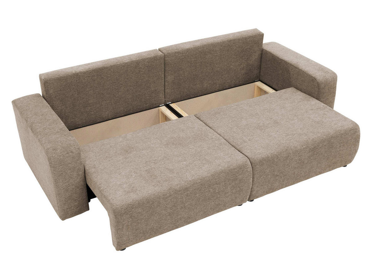 CANAPEA EXTENSIBILA Piano - negru/culoare naturală, material plastic/material textil (245/82/92cm) - MIRJAN24