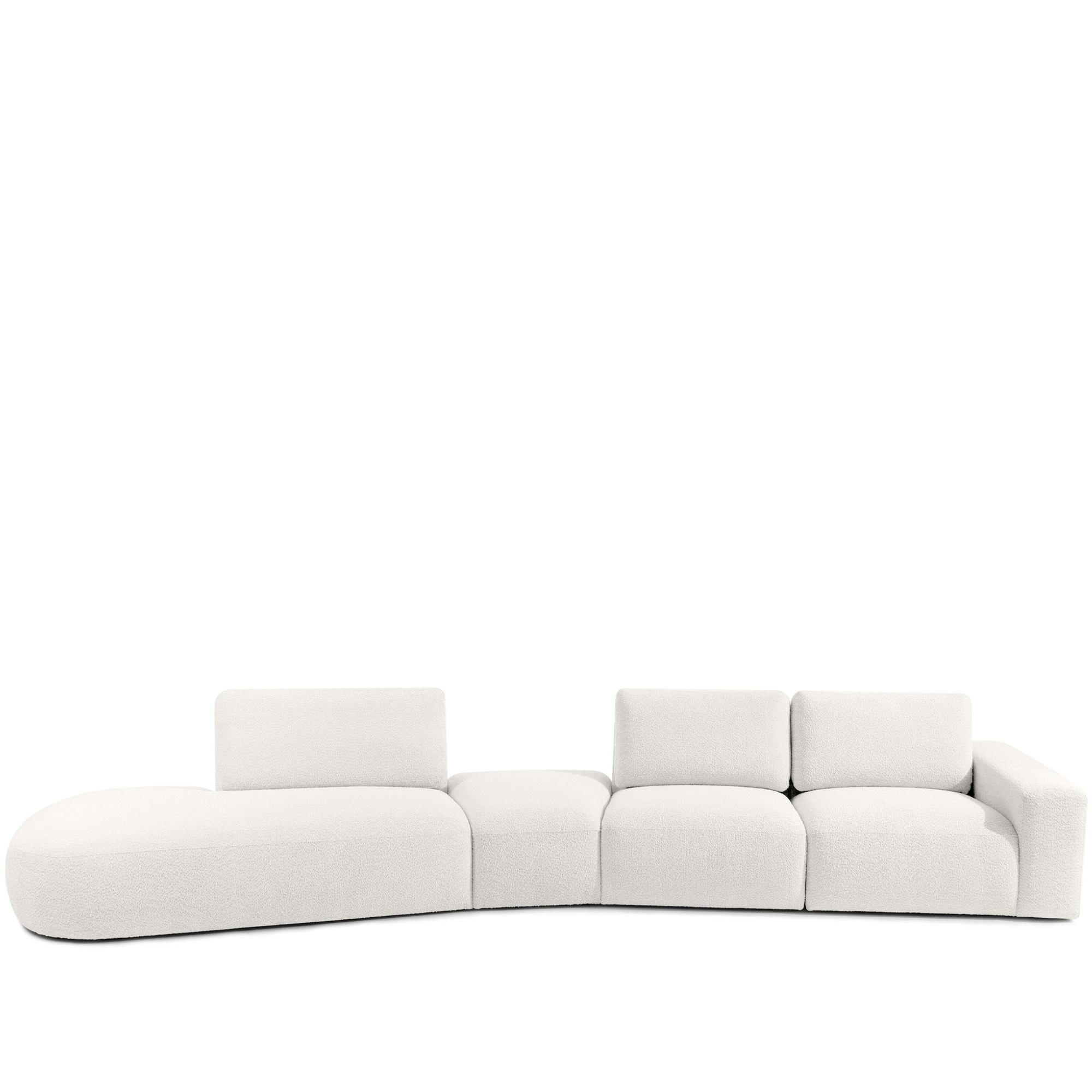 5-SITZER ECKSOFA ZUCCO Boucle links, Ecru - Ecru, Textil (430/84/105cm) - KONSIMO®