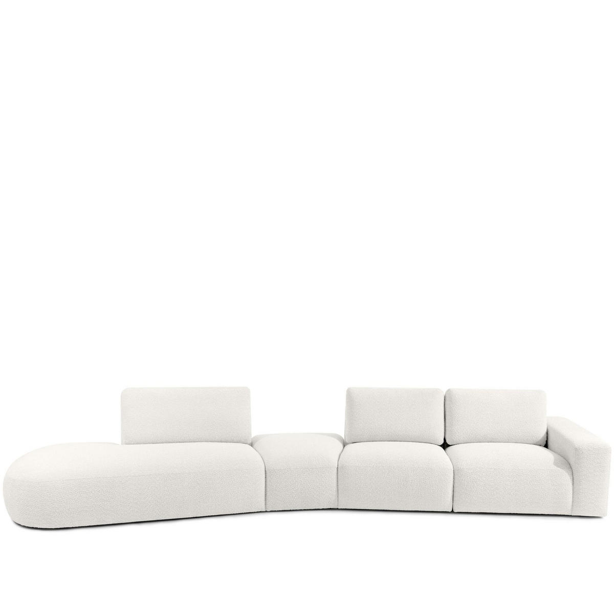 5-SITZER ECKSOFA ZUCCO Boucle links, Ecru - Ecru, Textil (430/84/105cm) - KONSIMO®