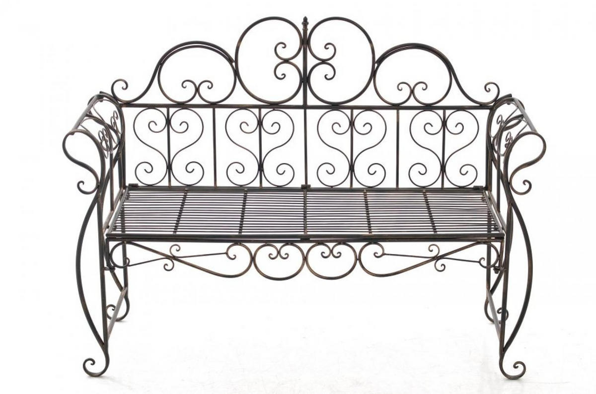 GARTENBANK 128/46 cm Metall Bronze - Bronzefarben, Metall (128/94/46cm) - CLP