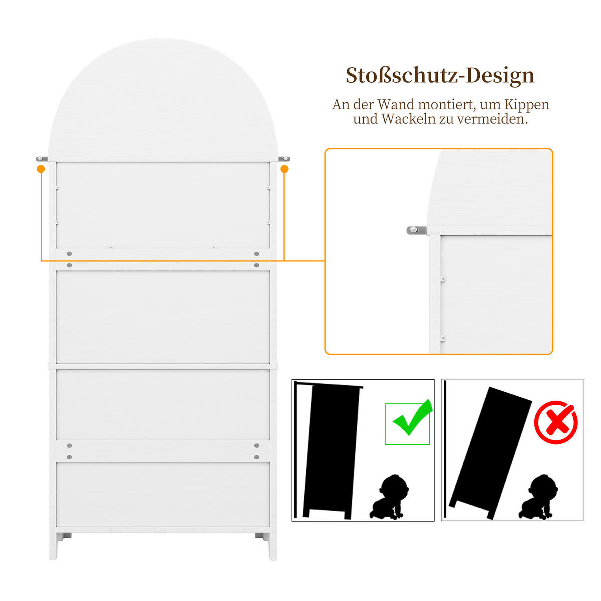 AUFBEWAHRUNGSSCHRANK in Weiß mit Schubladen, Türen und offenen Regalen für Wohnzimmer, B70/T35/H180cm - Weiß, Holzwerkstoff/Metall (70/180/35cm) - STILVORA