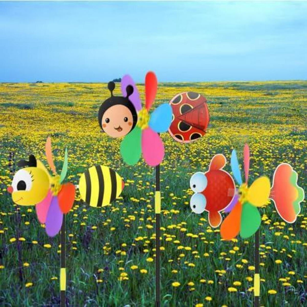 GARTEN Windrad 3-teiliges Set Tiere Bunt - Multicolor, Kunststoff (30/54/1cm)
