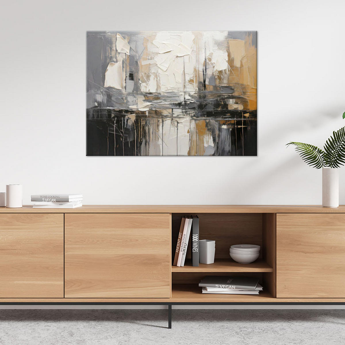 LEINWANDBILD Abstraktion 60x40cm - Grau, Textil (60/40cm) - Feeby