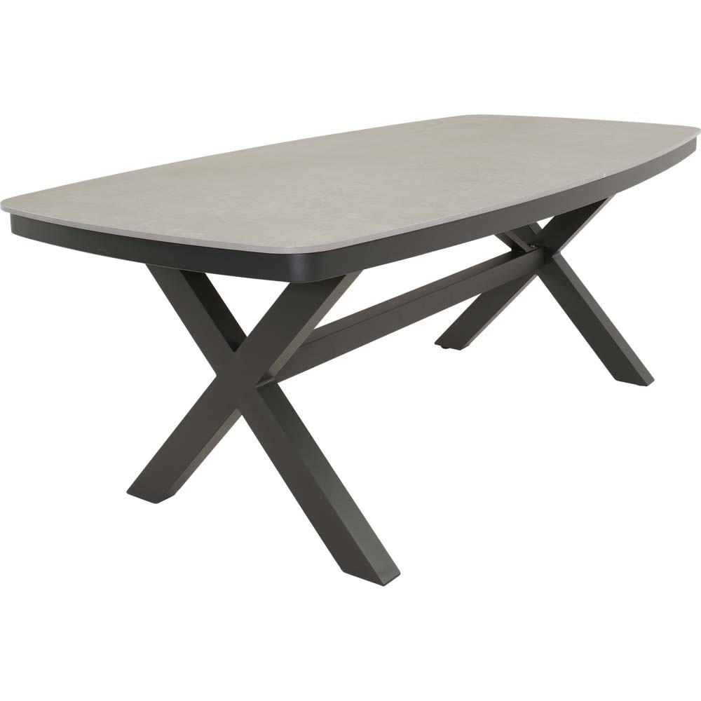 GARTENTISCH Davos - Grau - 200/100/74 cm - Grau, Metall (200/100/74cm) - Lesli Living