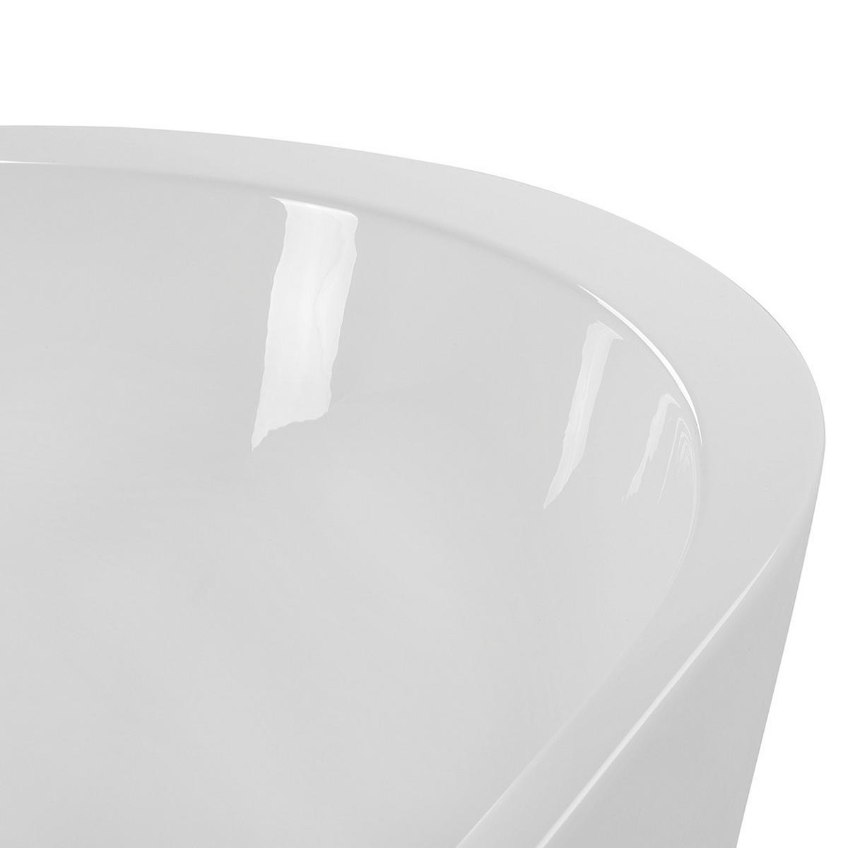 BADEWANNE FREISTEHEND 75x160x58 cm weiß Nevis - Weiß, Kunststoff (75/58/160cm) - Beliani