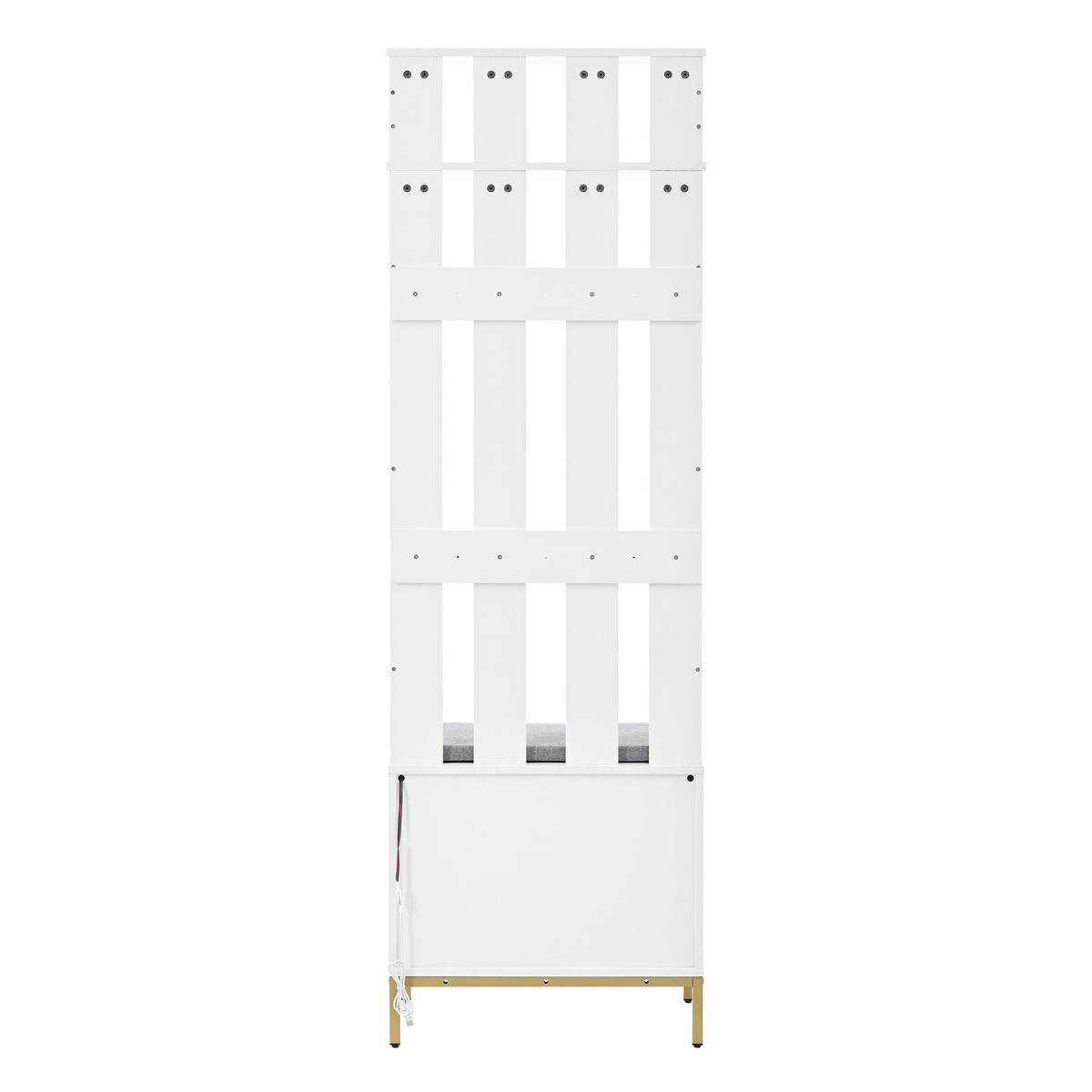 GARDEROBENBANK Weiß mit Schuhschrank und LED - Weiß, Holzwerkstoff (60/191.5/35.5cm) - FLIEKS