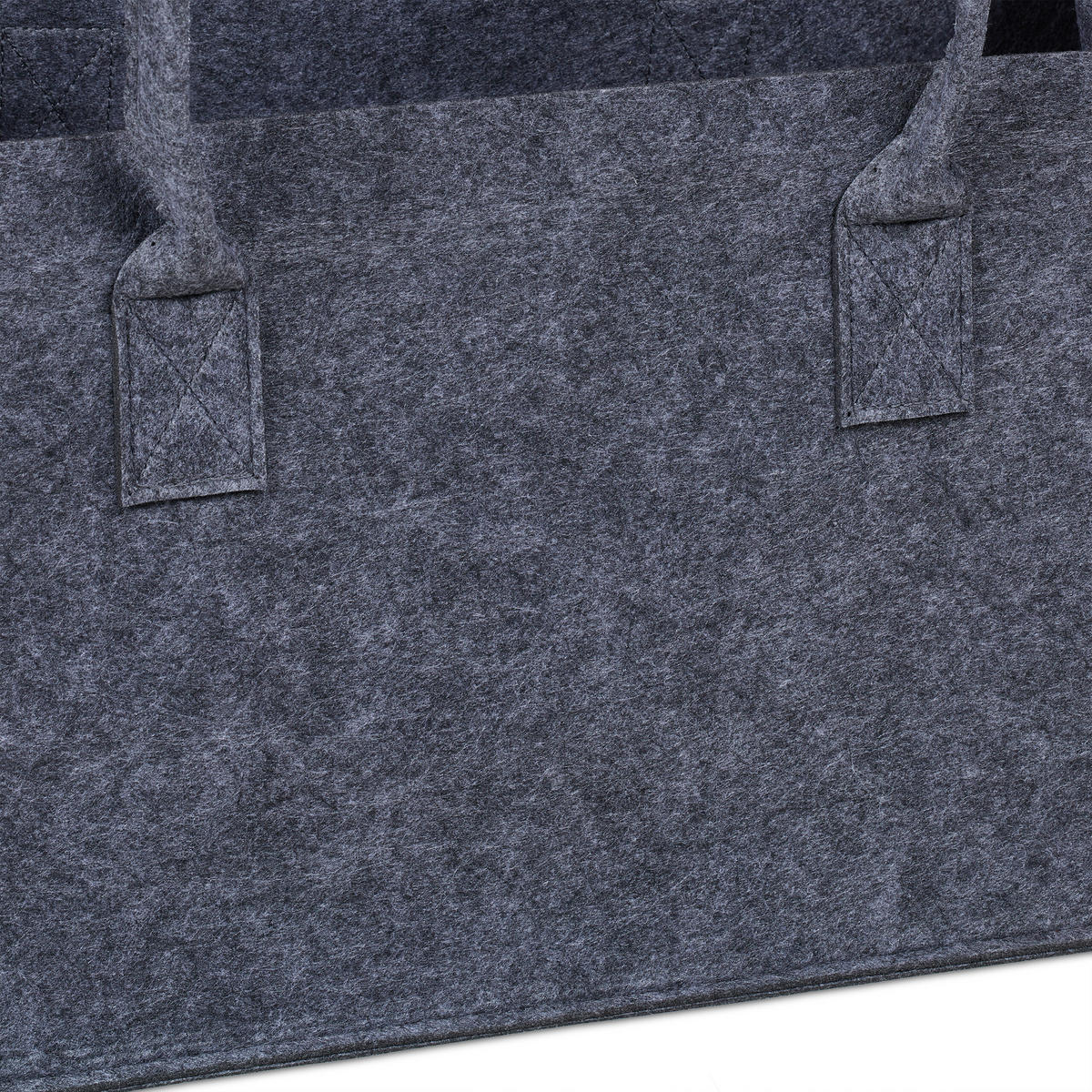 2XKAMINHOLZTASCHE - Anthrazit, Textil (50/25/25cm) - Relaxdays