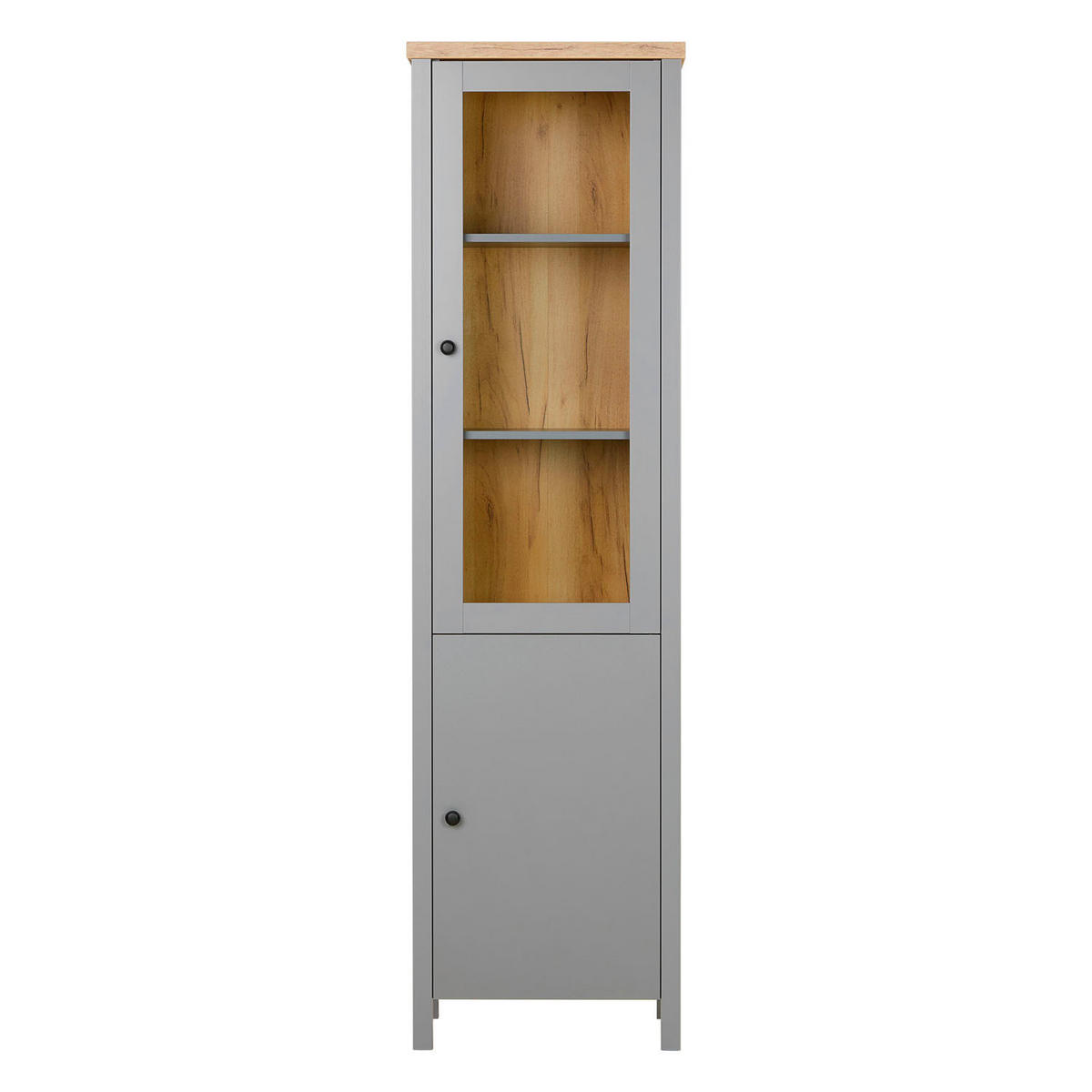 VITRINE in Grau - Grau, Holz (55/200/38cm) - Homestyle4u