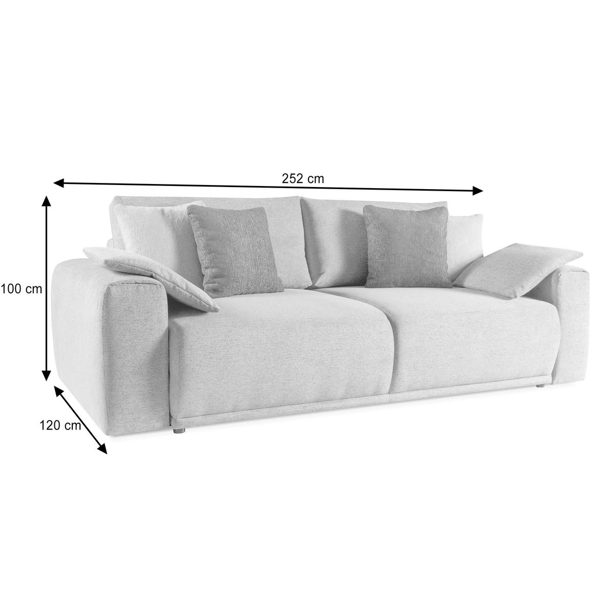 SCHLAFSOFA Polo 3-Sitzer mit Schlaffunktion, Braun - Braun, Textil (252/100/120cm) - Beautysofa