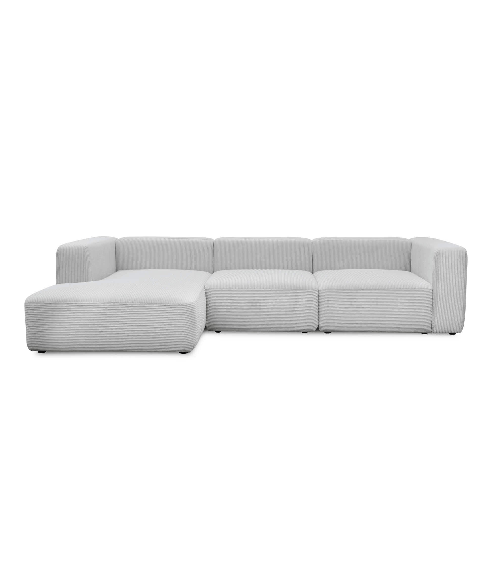 ECKSOFA modular Cubo 4-Sitzer - Grau, Textil (314/179cm) - Mokebo