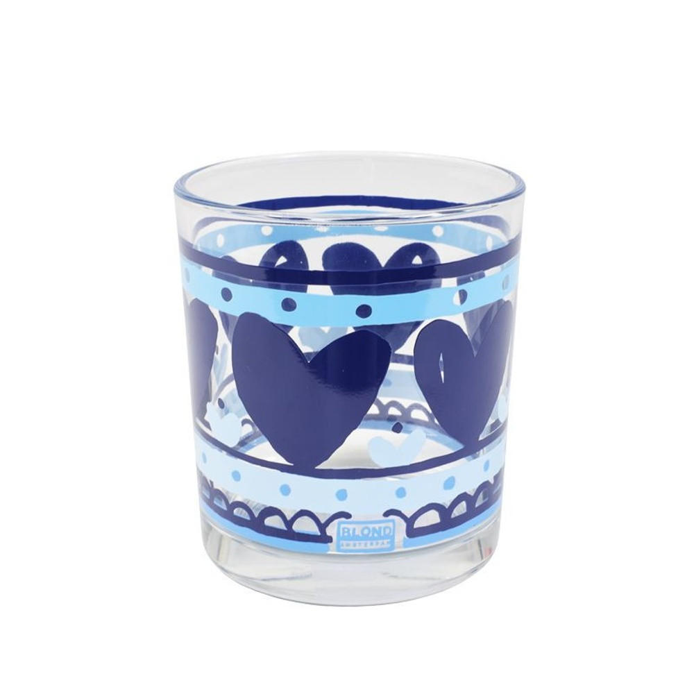 SAFTGLAS Herz in Blau - 200 ml - Multicolor, Glas (0.2L) - Blond Amsterdam