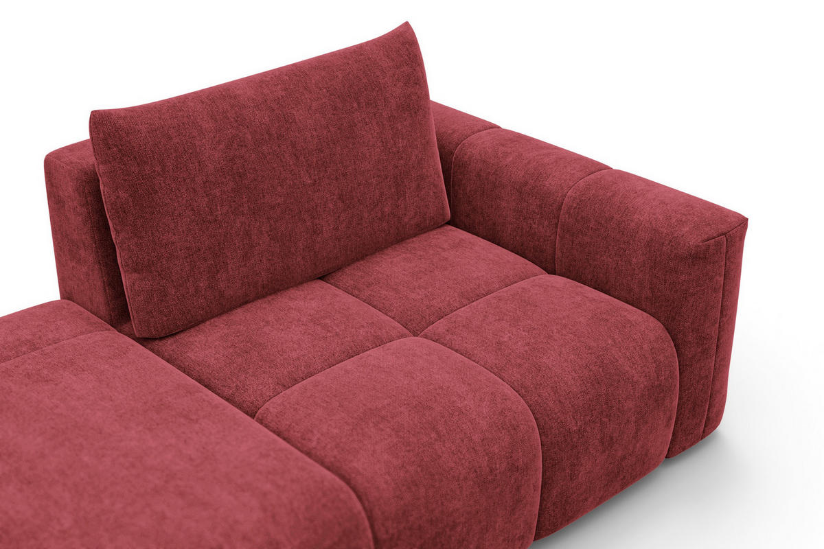 ECKSOFA VERONA 4-Sitzer LINKS, Dunkelrot - Schwarz/Dunkelrot, Holz/Textil (282/173cm) - Courtois Laville
