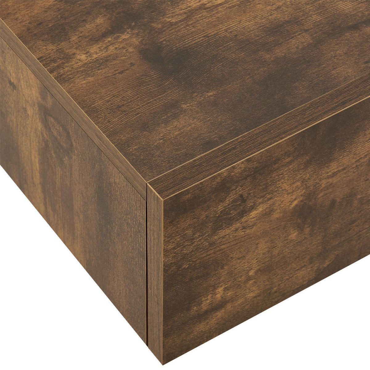 WANDREGAL mit Schublade holzoptik (2er-Set) - Braun, Holz (46/15/30cm) - Juskys