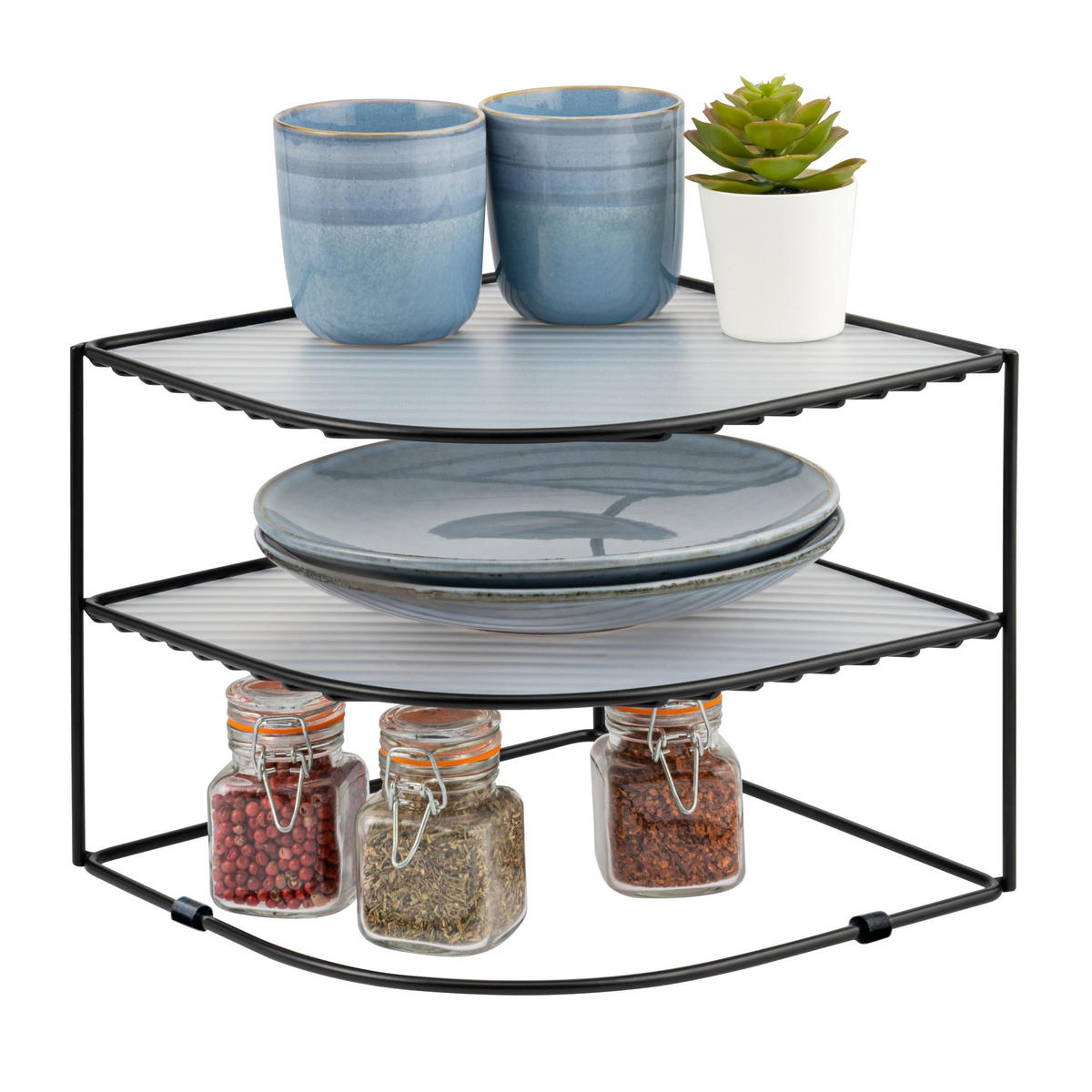 ECKREGAL, schwarz, Stahl - Schwarz, Metall (25/20/25cm) - bremermann