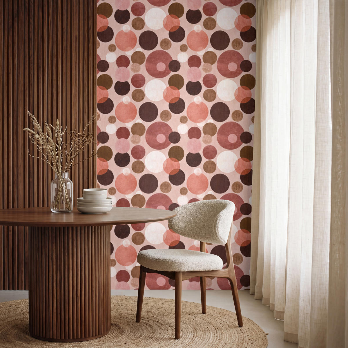 TAPETE - Kreise - Modern - Farbenfroh - 120x200 cm - Multicolor, Papier (120/200cm) - OnlyWow
