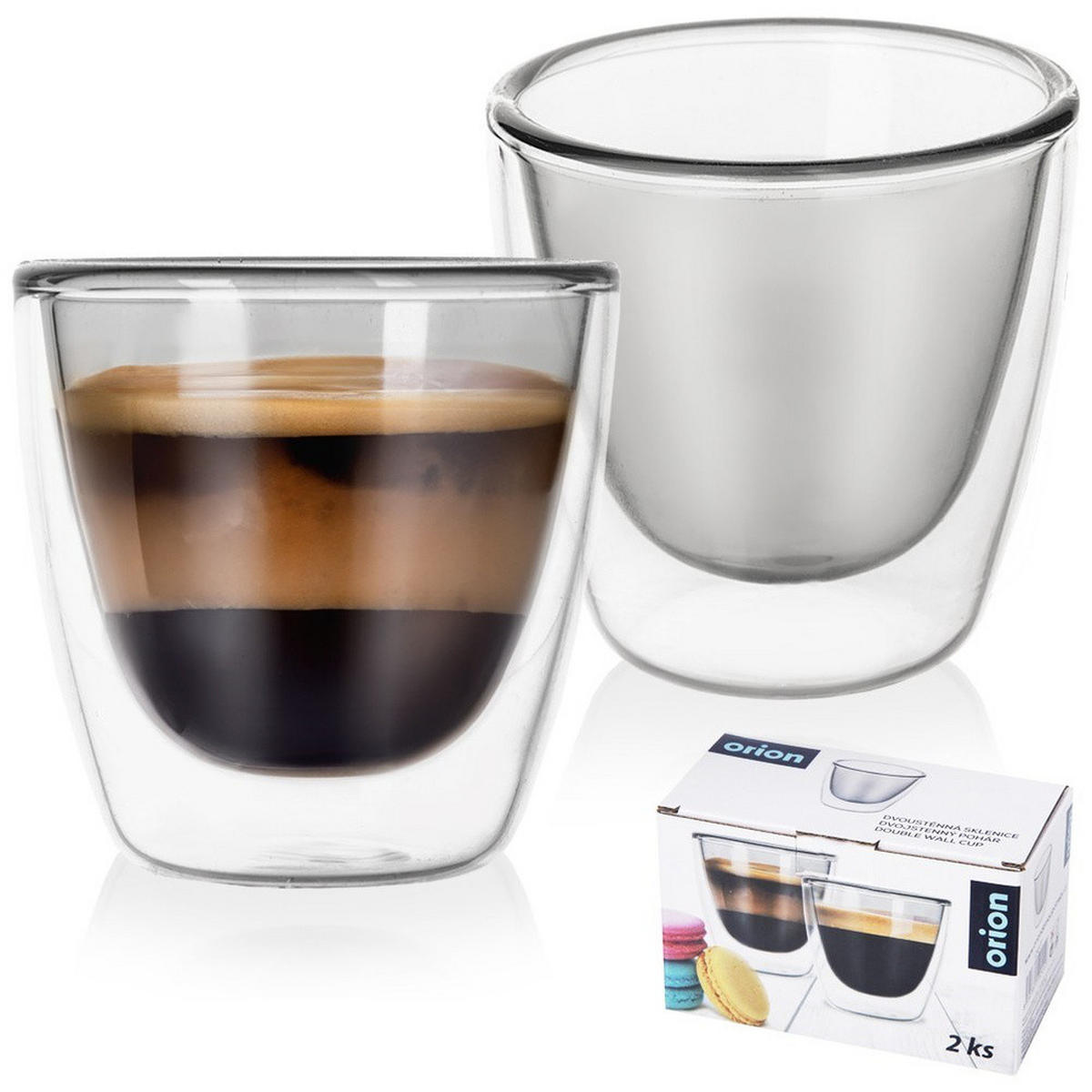 ESPRESSOGLAS-SET Double 2er-Pack transparent - Klar, Glas (0.09L) - Orion 