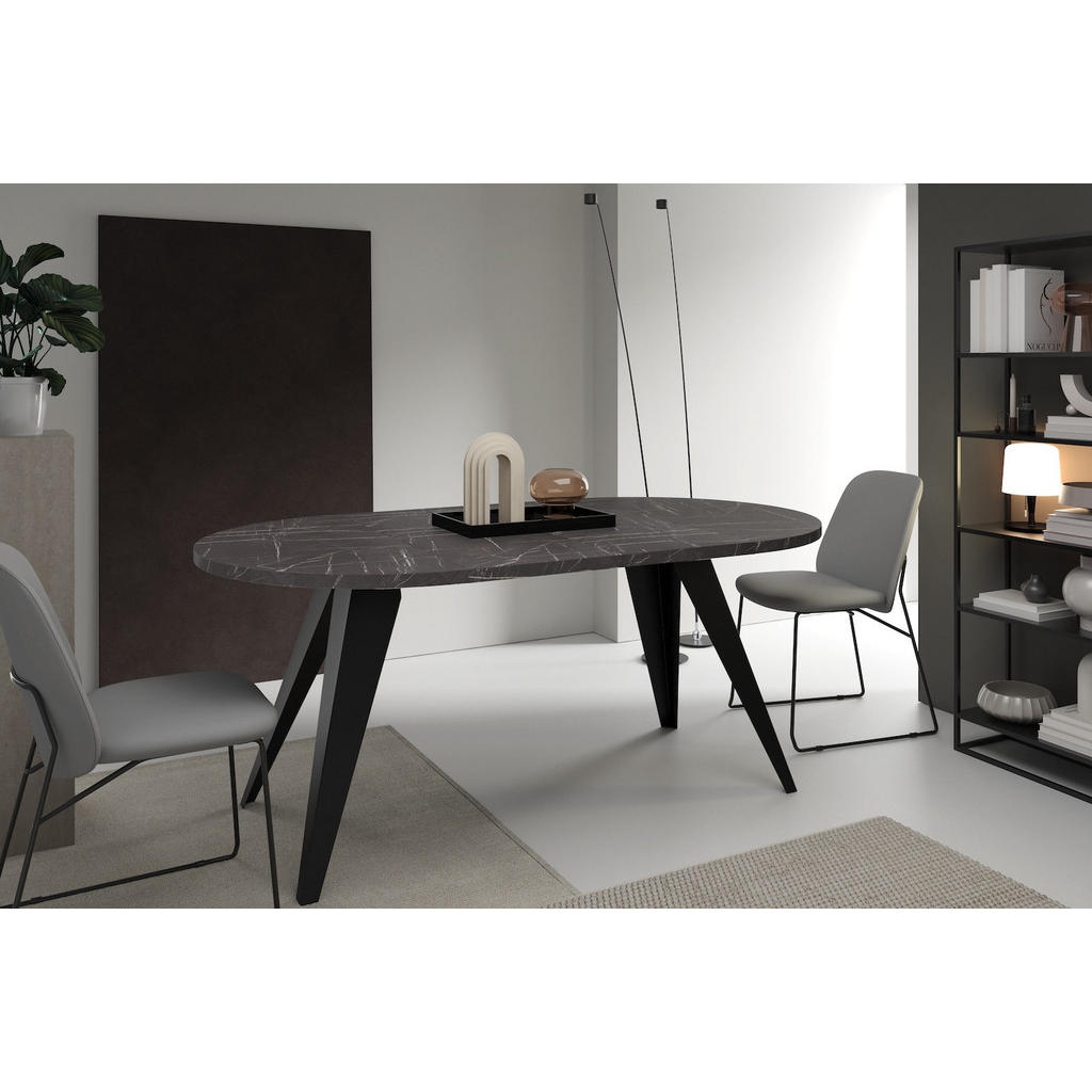 Thumbnail - Feldmann-Wohnen Esstisch, Schwarz, Holz, Rund,Rund, Stativgestell, 120x76x120 cm, Esszimmer, Tische, Esstische