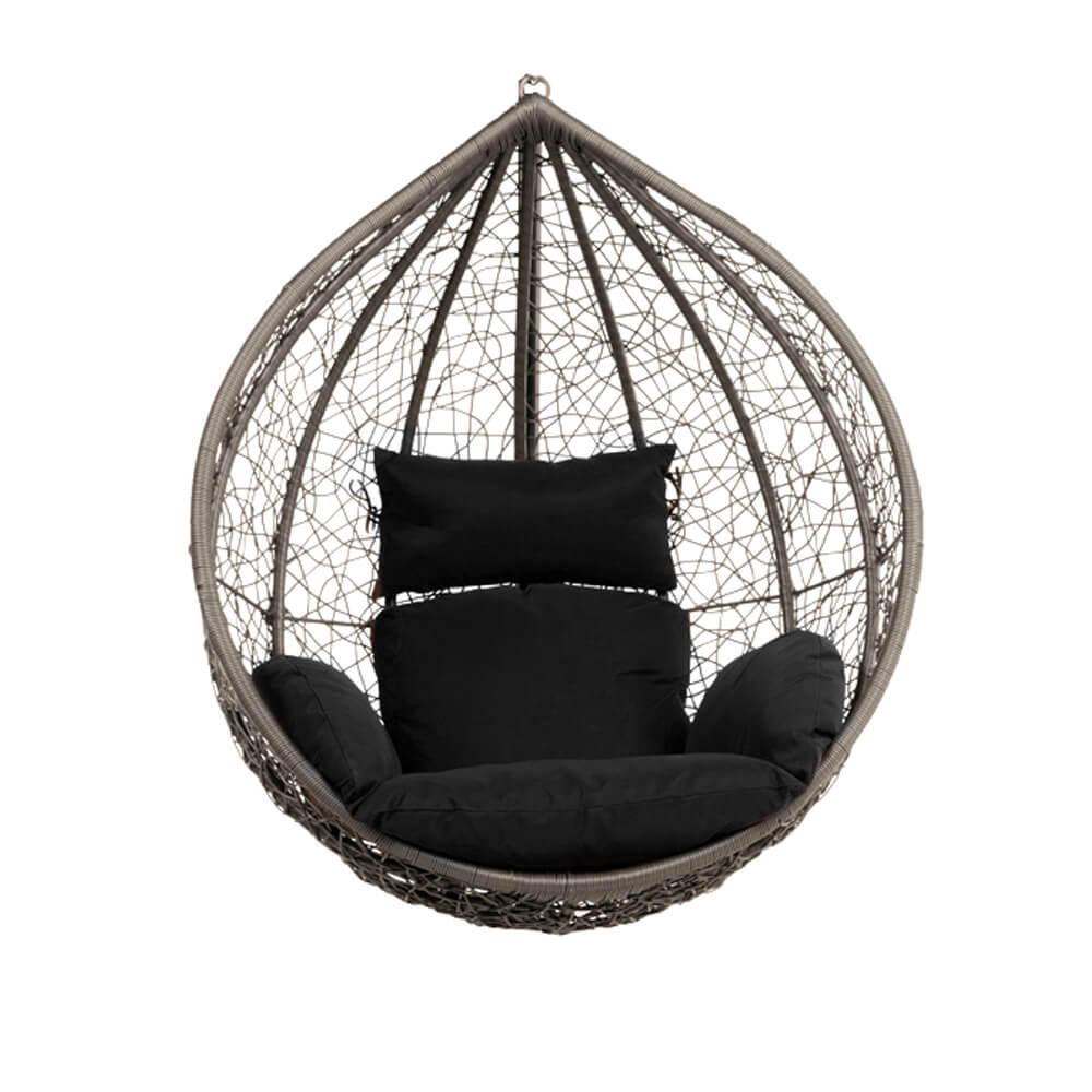 HÄNGESESSEL CIELO - Schwarz, Nur Korb - Schwarz/Grau, Kunststoff (104/200/104cm) - Home Deluxe