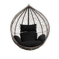 HÄNGESESSEL CIELO - Schwarz, Nur Korb - Schwarz/Grau, Kunststoff (104/200/104cm) - Home Deluxe