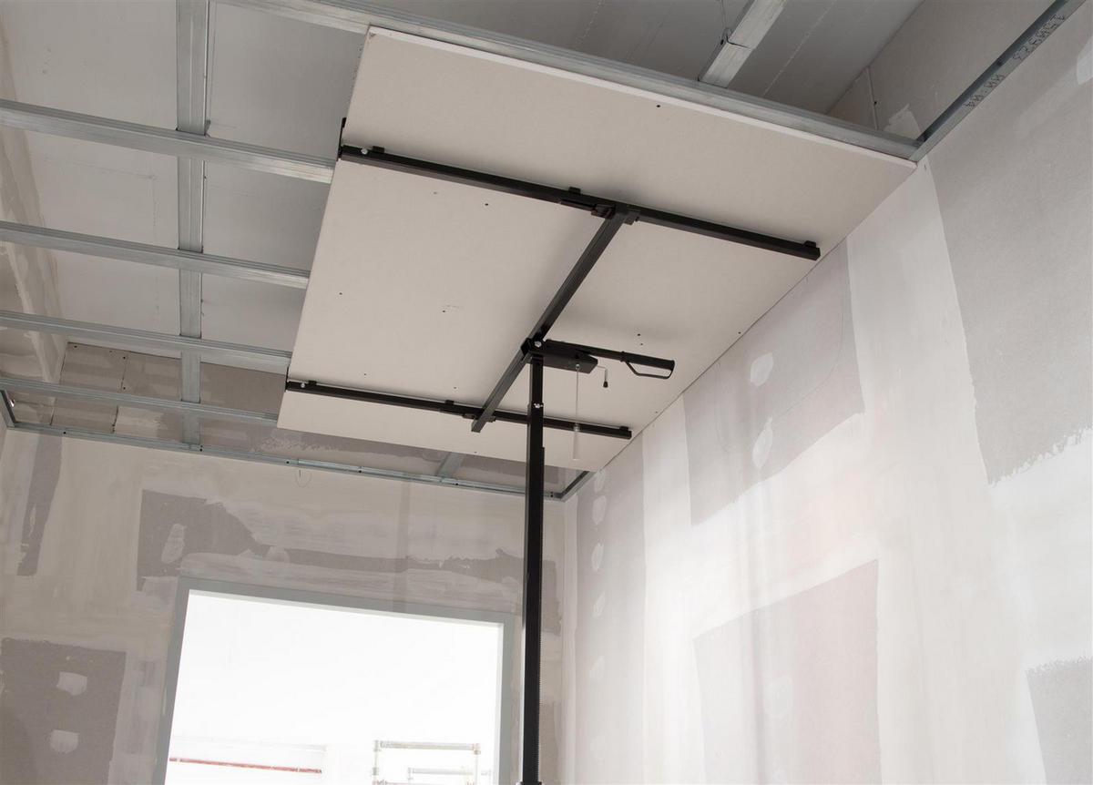 PLATTENHEBER Trockenbau höhenverstellbar 155–300 cm - Schwarz, Kunststoff (80/175/120cm) - Rikta