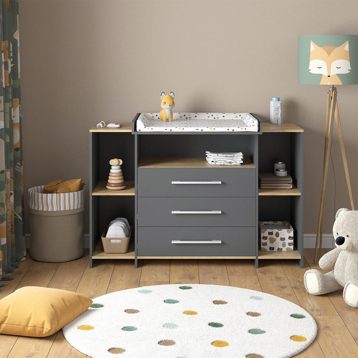 Honigeiche/Anthrazit, Holzwerkstoff (143.2/93/53.1cm) - Vicco