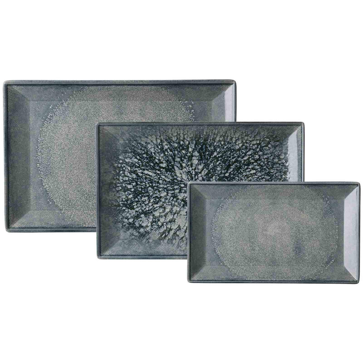 SERVIERPLATTEN-SET Grana grau 3er Set - Grau, Keramik (1/1/1cm) - Ritzenhoff Breker