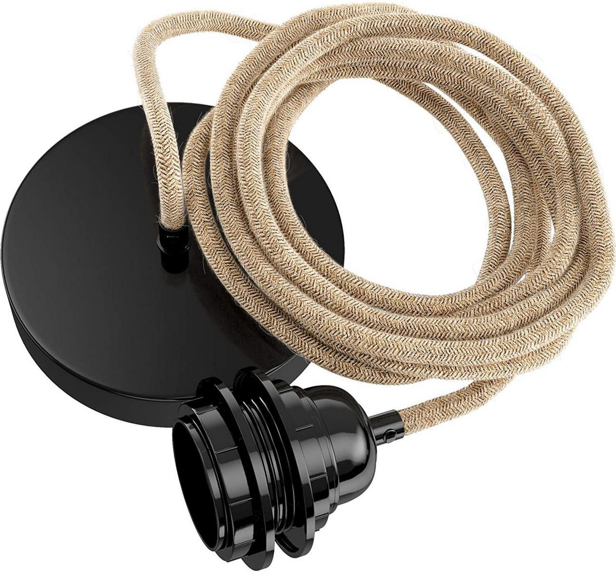 PENDELLEUCHTE Hang 1 Flammig Retro - Naturfarben, Naturmaterialien (250/1/250cm) - HOOPZI