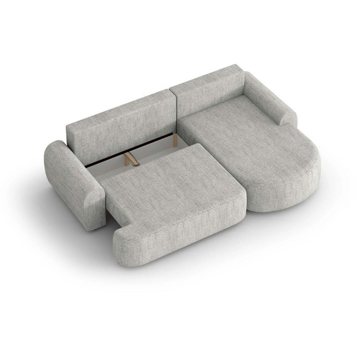 ECKSCHLAFSOFA Olivio L Beige - Beige/Schwarz, Kunststoff/Textil (266/170cm) - Beautysofa