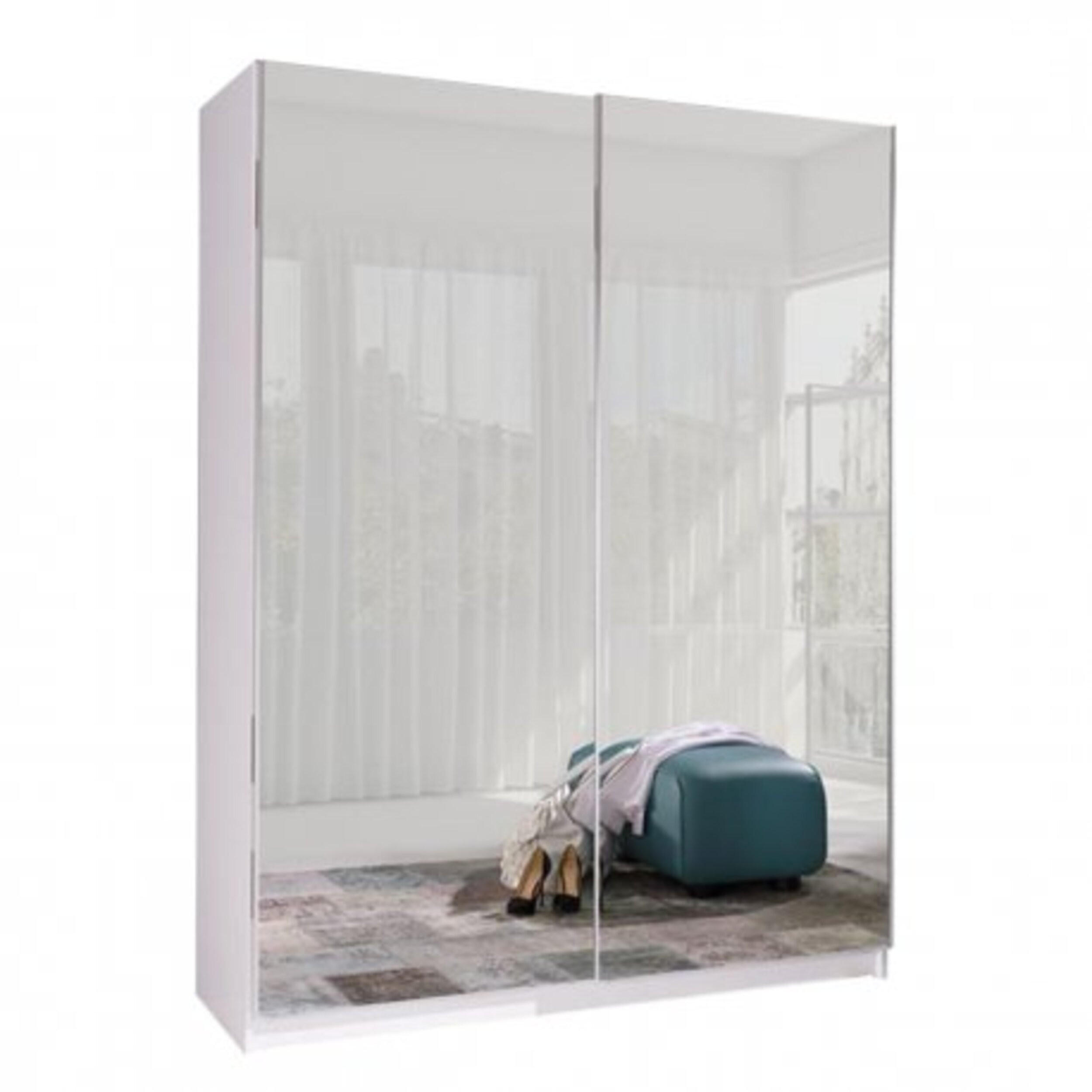 SCHIEBETÜRENSCHRANK - Kleiderschrank Ada VI Spiegel - Weiß, Holzwerkstoff (150/206/62cm) - Möblo