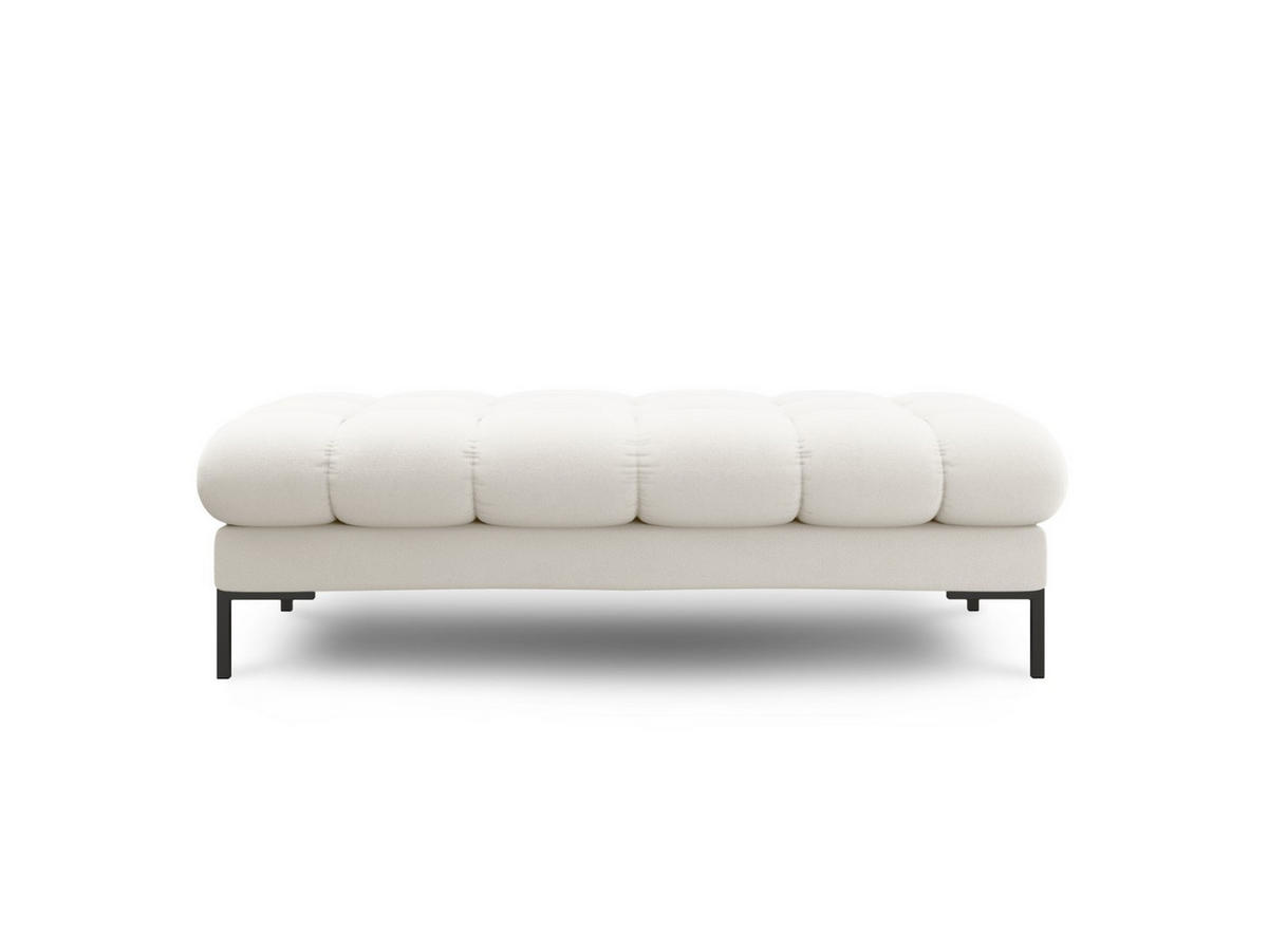 BANK Mamaia aus strukturiertem Stoff leichtes beige 2 Sitzplätze - Creme, Textil (133/41/62cm) - Micadoni