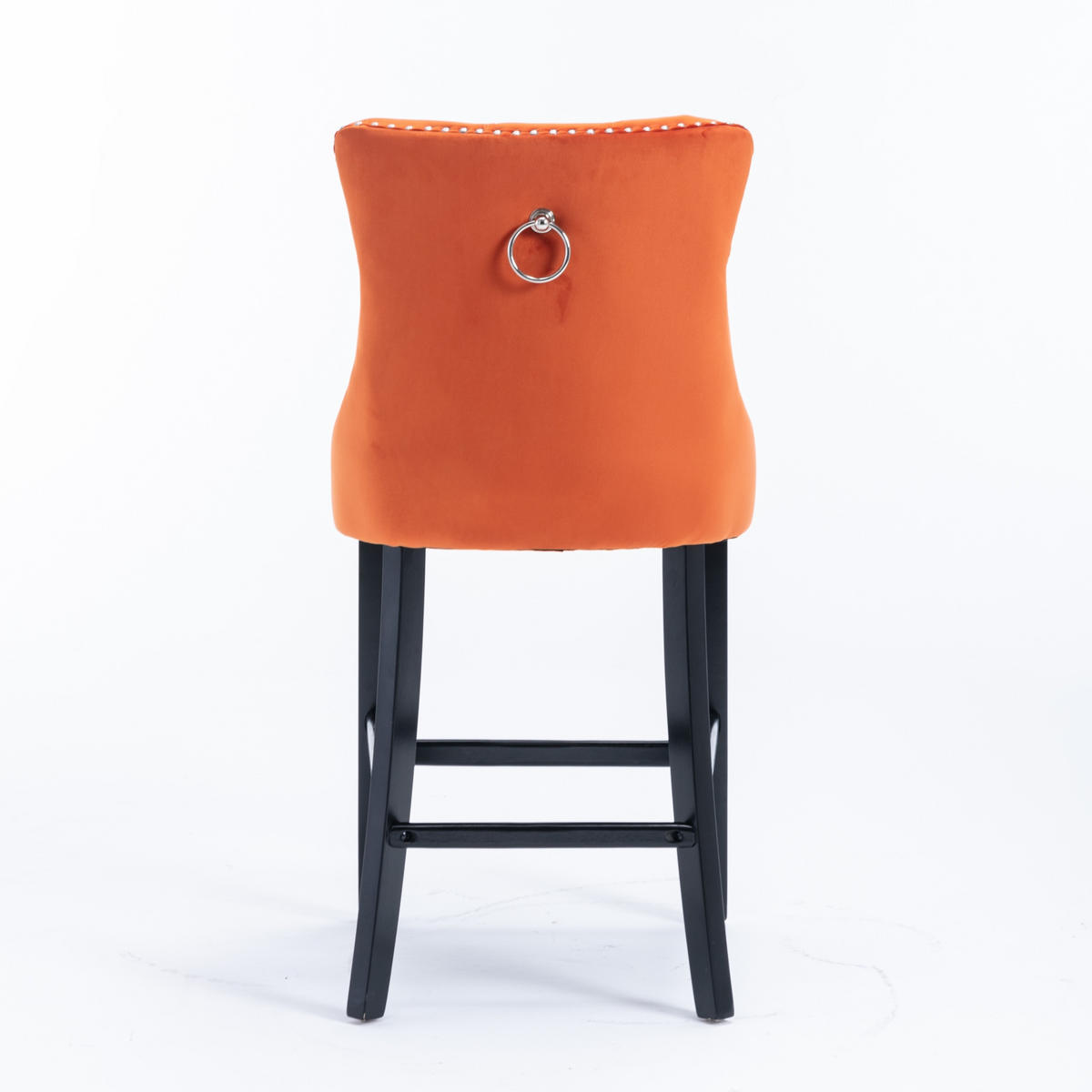BARHOCKER 2er-Set Orange mit Samtbezug und Rückenlehne - Orange, Textil (60/103/50cm) - PANGIVO
