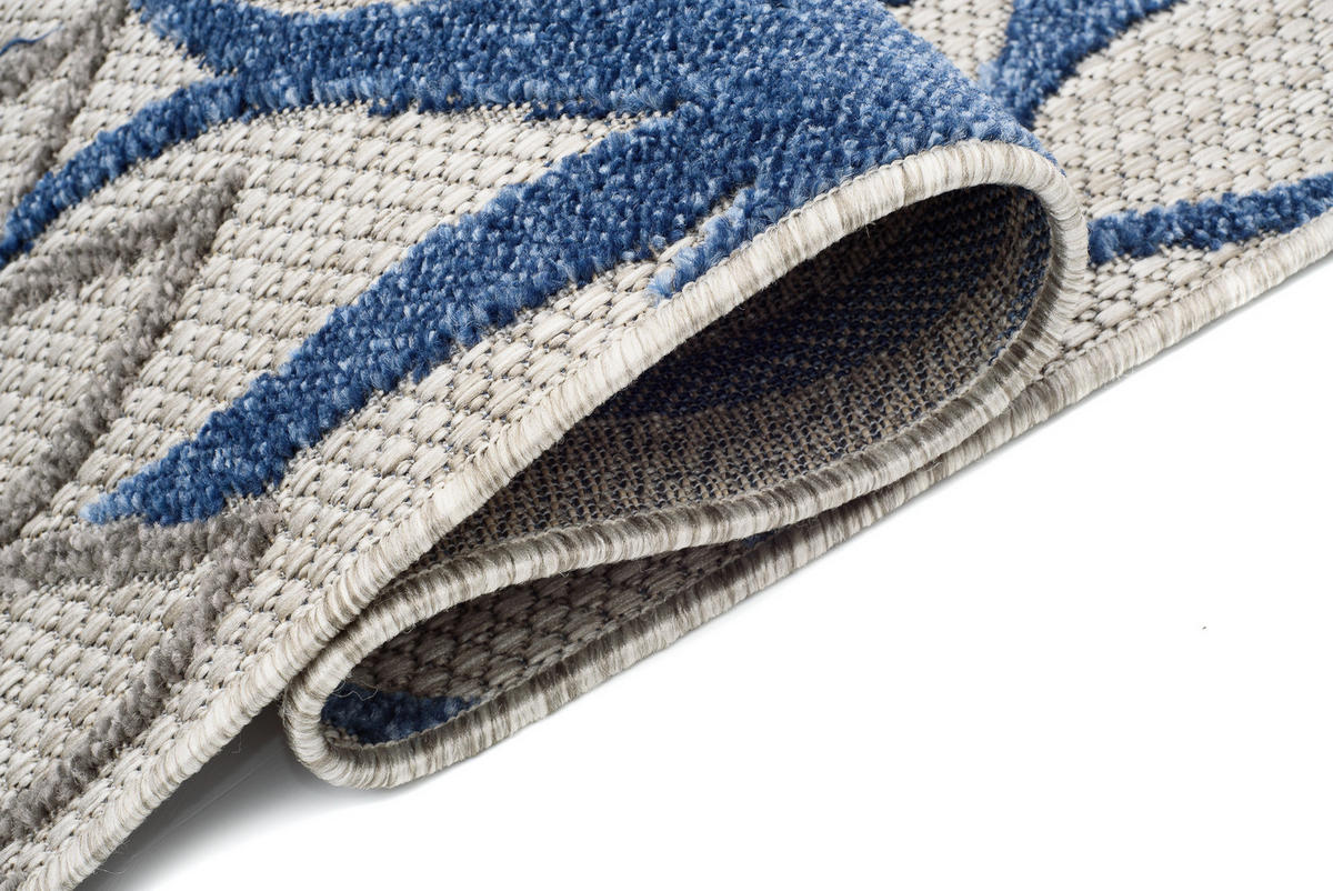 KOBEREC béžový šedý modrý rostlinný - 80x150 cm - béžová, textil (80/150cm) - Mazovia