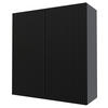 KÜCHENHÄNGESCHRANK Lamello W4/90 Schwarz Matt / Grau 90 / 32,5 / 96cm - Schwarz/Grau, Holz/Holzwerkstoff (90/96/32.5cm) - Feldmann-Wohnen