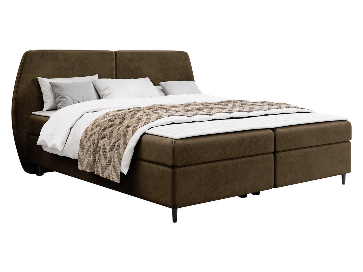 BOXBETT Madryt - Dunkelbraun/Schwarz, Holz/Holzwerkstoff (180/200cm) - MIRJAN24
