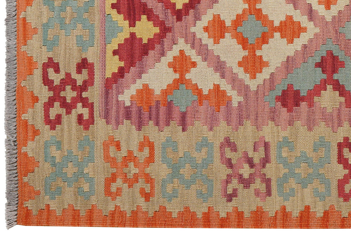 HANDWEBTEPPICH Kelim Gashgai Rosa 166/122 cm Schurwolle - Pink, Textil (122/166cm) - Looma
