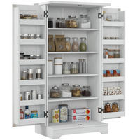 MEHRZWECKSCHRANK DE-11107 5 Ebenen mit verstellbaren Böden & Türregalen Creme - Creme, Holzwerkstoff (40/120/60cm) - ComfortXL