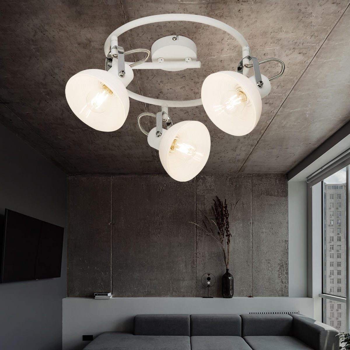 LED DECKENLEUCHTE Amory Weiß Metall - Weiß, Glas (35/45/25cm)