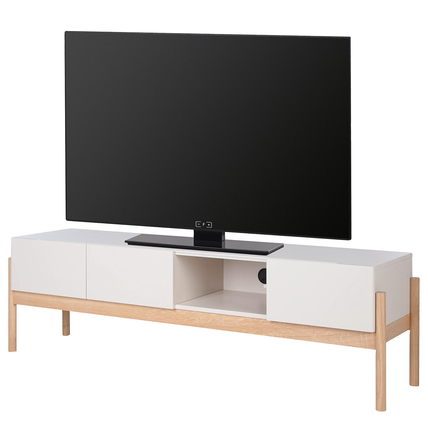 TV-LOWBOARD - Muschelweiß / Eiche Hell - Eichefarben/Weiß, Holz/Holzwerkstoff (188/55/45cm) - home24