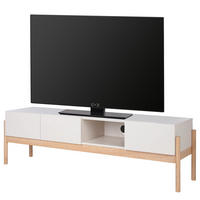 TV-LOWBOARD - Muschelweiß / Eiche Hell - Eichefarben/Weiß, Holz/Holzwerkstoff (188/55/45cm) - home24