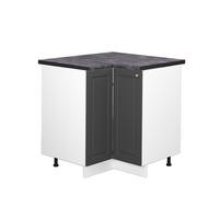 ECKUNTERSCHRANK Fame-Line Anthrazit-Gold Landhaus 80.5 cm , AP Anthrazit - Anthrazit/Weiß, Holzwerkstoff (80.5/82/60cm) - Vicco