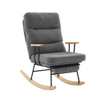 SCHAUKELSESSEL Teddy-Stoff mit Schwerkraftverstellung, Fußstütze 102/63,5/100 cm Grau - Grau, Textil (63.5/100/102cm) - Redom